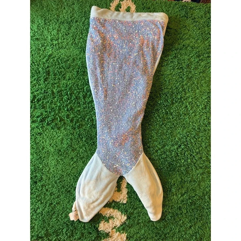 Authentic Kids Mermaid Tail Blanket Kids One Size Blue Excellent Sequined Plush